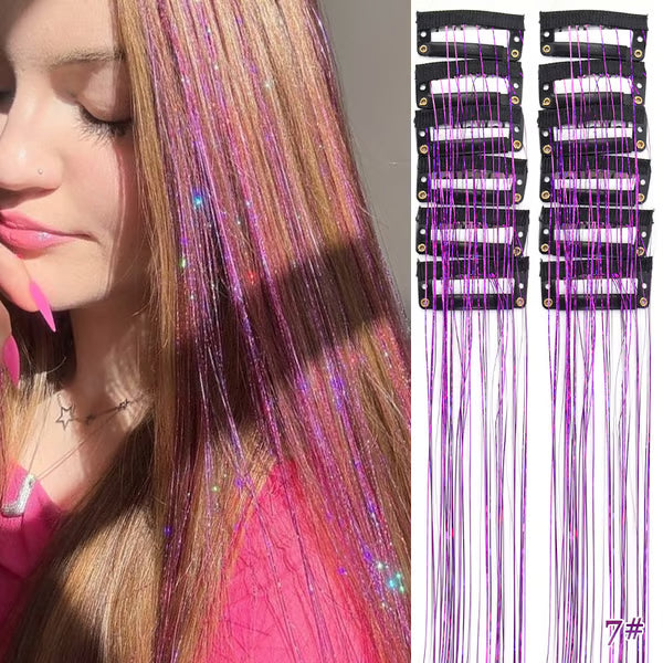 🔥Last Day 49% OFF ✨Clip-in Tinsel Hair Extensions（A set of 12 pieces）