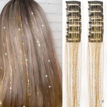 🔥Last Day 49% OFF ✨Clip-in Tinsel Hair Extensions（A set of 12 pieces）