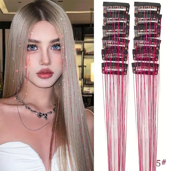 🔥Last Day 49% OFF ✨Clip-in Tinsel Hair Extensions（A set of 12 pieces）