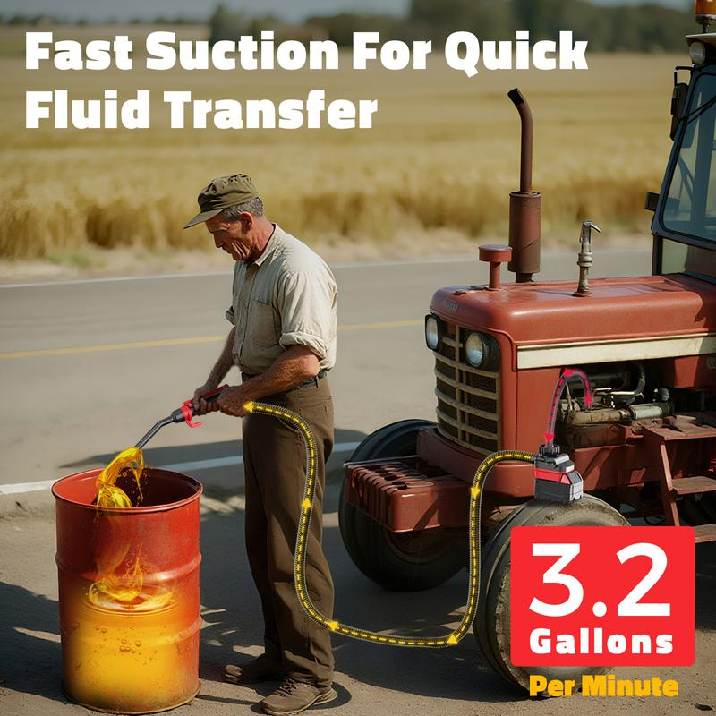 🔥Cordless Fuel Transfer Pump Compatible🔥with DeWalt 20V & Milwaukee 18V Batteries