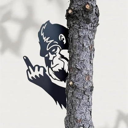 🎉Hot Sale 49% OFF🎉Bigfoot Peeking Metal Sign,Peeping Animal Wall Art Ornament, Hollow Out Animal Shape