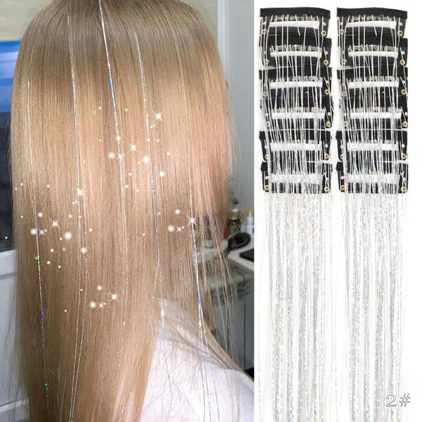 🔥Last Day 49% OFF ✨Clip-in Tinsel Hair Extensions（A set of 12 pieces）