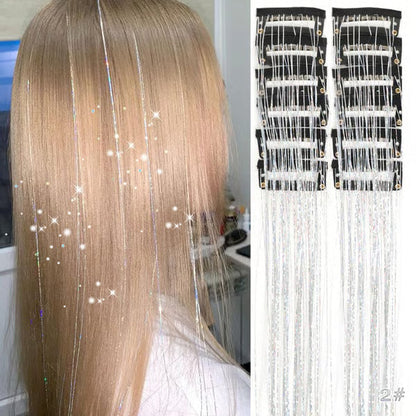 🔥Last Day 49% OFF ✨Clip-in Tinsel Hair Extensions（A set of 12 pieces）