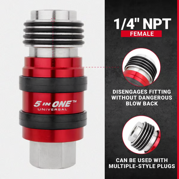 5-in-1 Universal Safety Exhaust Air Coupler