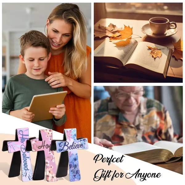 📖16 Pcs Magnetic Cross Bookmarks Gifts for Bible Study, Readers, Teachers, Students🌸✝️
