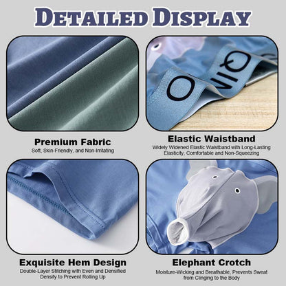 🎉 Fun Elephant Men's Modal Boxer Shorts