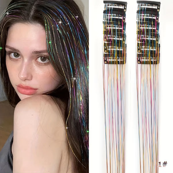 🔥Last Day 49% OFF ✨Clip-in Tinsel Hair Extensions（A set of 12 pieces）