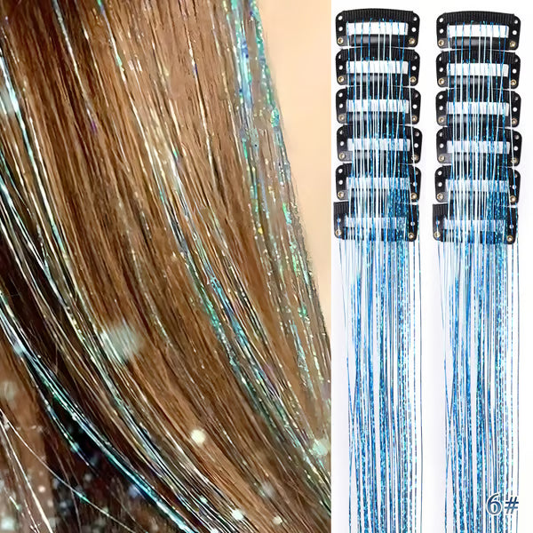 🔥Last Day 49% OFF ✨Clip-in Tinsel Hair Extensions（A set of 12 pieces）