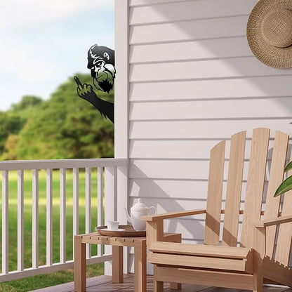 🎉Hot Sale 49% OFF🎉Bigfoot Peeking Metal Sign,Peeping Animal Wall Art Ornament, Hollow Out Animal Shape