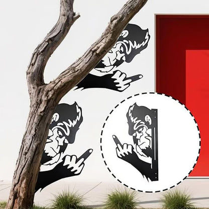 🎉Hot Sale 49% OFF🎉Bigfoot Peeking Metal Sign,Peeping Animal Wall Art Ornament, Hollow Out Animal Shape